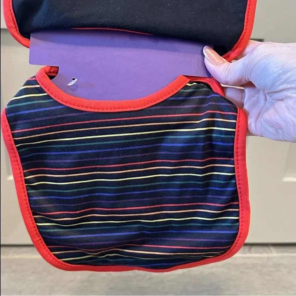 Bioworld Infant Baby Bibs 2 Pack Rainbow Stripes Proud Of My Family Black Red